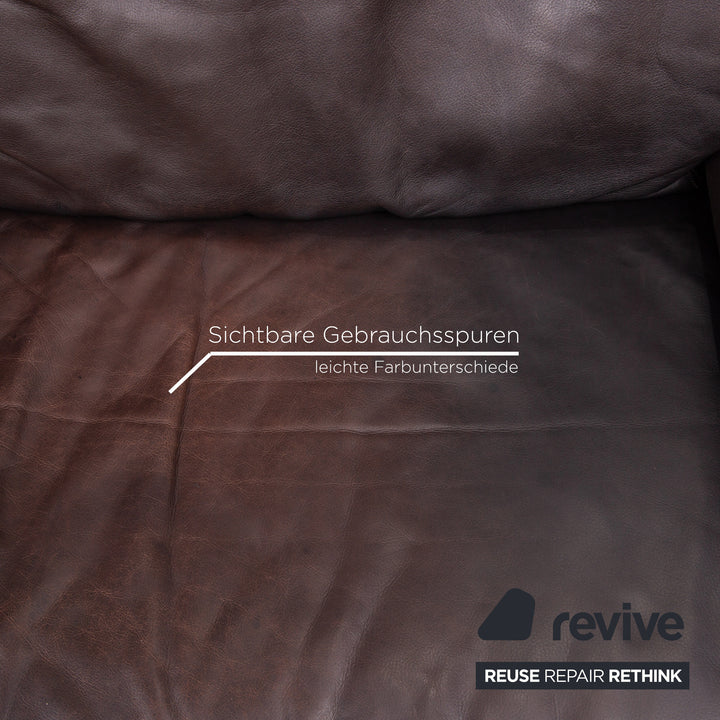 Brühl & Sippold Classic 3 Leder Sofa Braun Dunkelbraun Dreisitzer Couch #15634