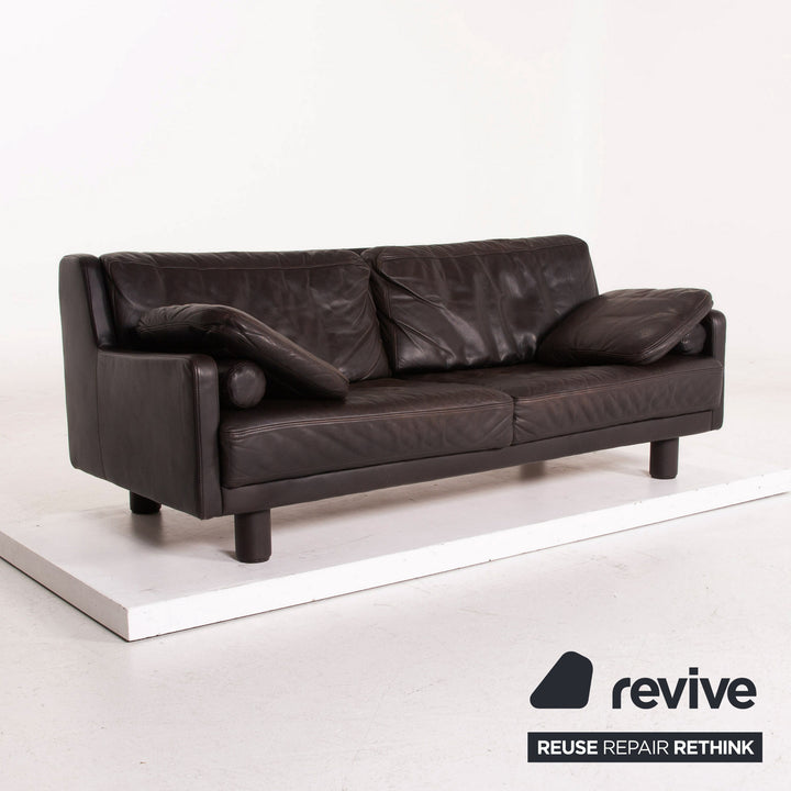 Brühl & Sippold Classic 3 Leder Sofa Braun Dunkelbraun Dreisitzer Couch #15634