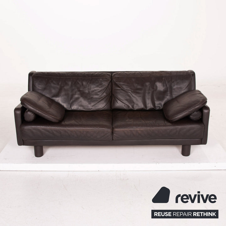 Brühl & Sippold Classic 3 Leder Sofa Braun Dunkelbraun Dreisitzer Couch #15634