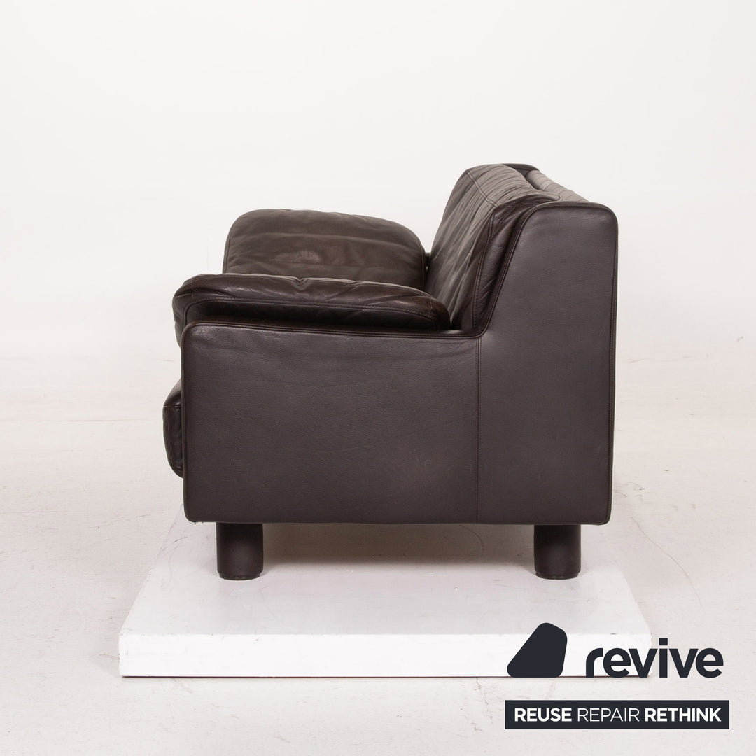 Brühl & Sippold Classic 3 Leder Sofa Braun Dunkelbraun Dreisitzer Couch #15634