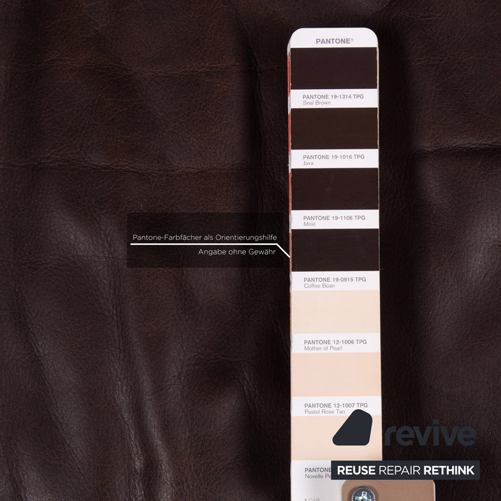 Brühl & Sippold Classic 3 Leder Sofa Braun Dunkelbraun Dreisitzer Couch #15634