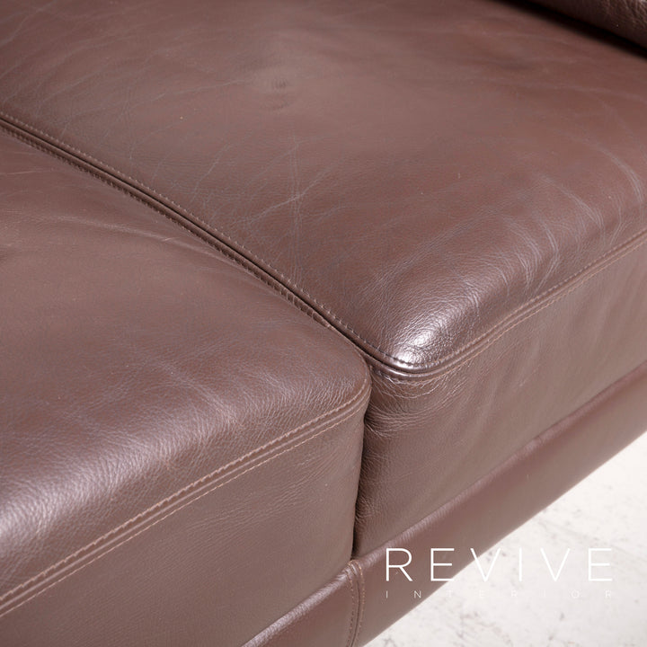 Brühl Designer Leder Ecksofa Garnitur Braun Echtleder Sofa Couch #7583