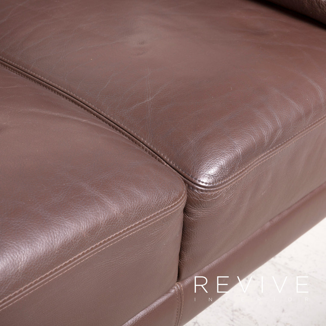 Brühl Designer Leder Ecksofa Braun Echtleder Sofa Couch #7418
