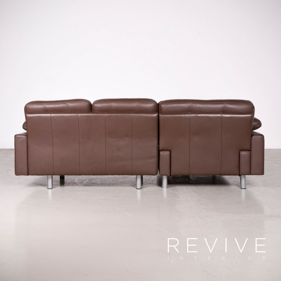 Brühl Designer Leder Ecksofa Garnitur Braun Echtleder Sofa Couch #7583