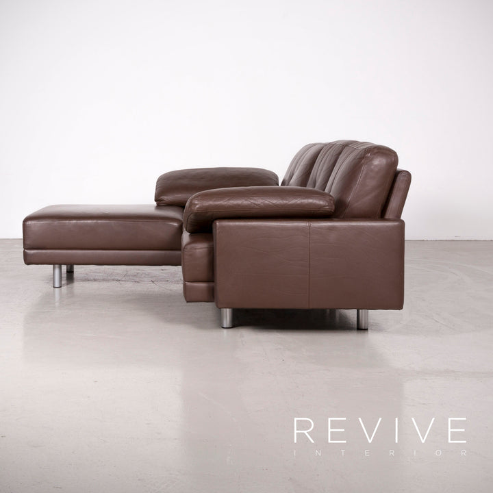 Brühl Designer Leder Ecksofa Braun Echtleder Sofa Couch #7418