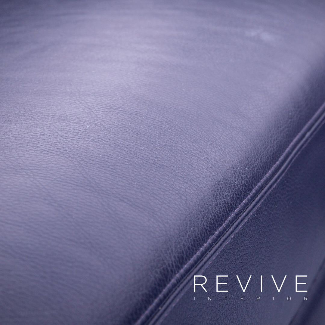 Brühl Designer Leder Ecksofa Schwarz Echtleder Kopfstütze Couch #4673