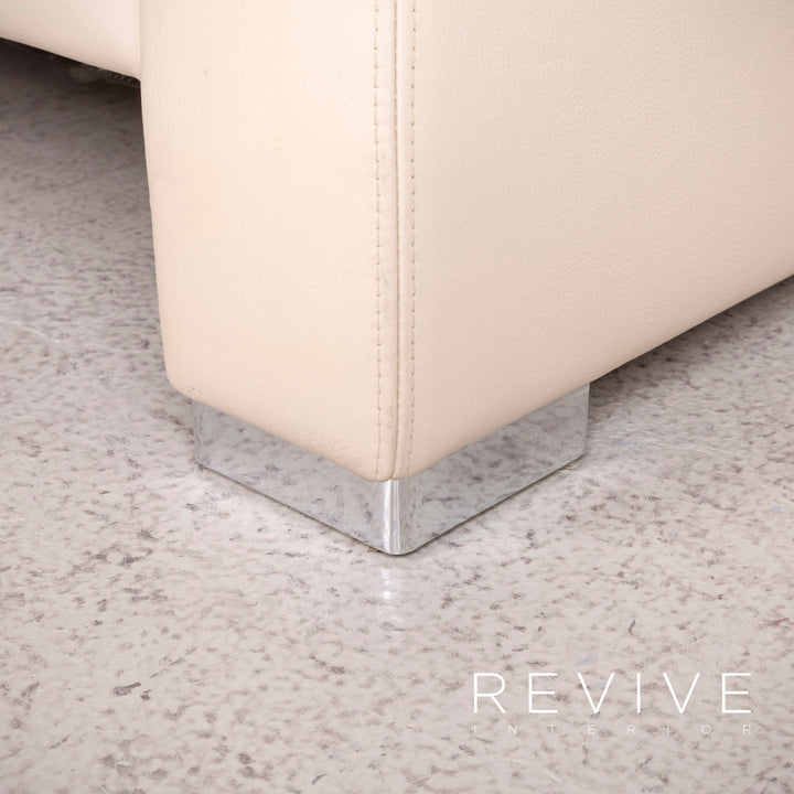 Brühl & Sippold designer leather armchair beige genuine leather #8457