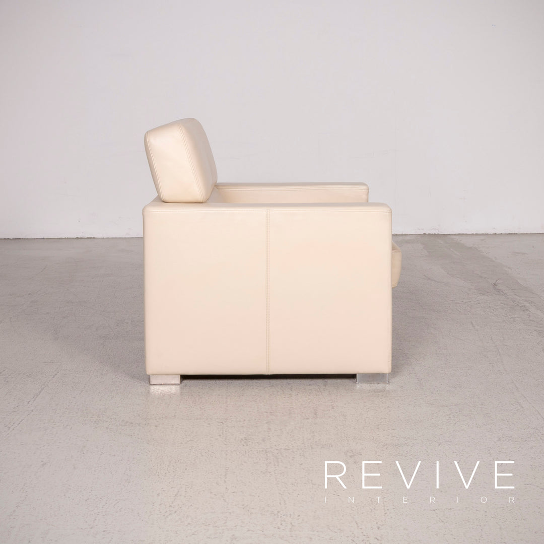Brühl & Sippold designer leather armchair beige genuine leather #8457