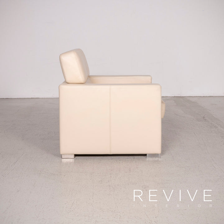 Brühl & Sippold designer leather armchair beige genuine leather #8457