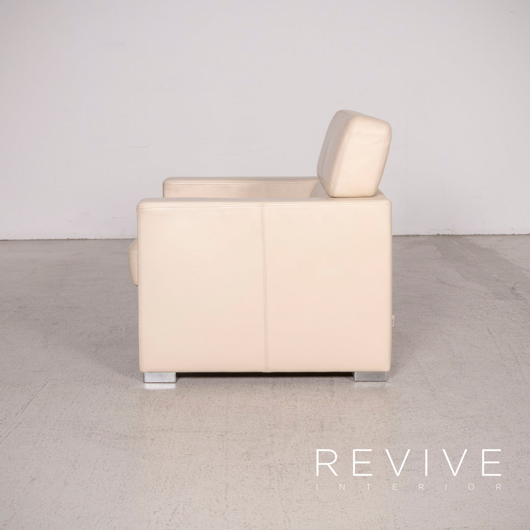 Brühl & Sippold designer leather armchair beige genuine leather #8457