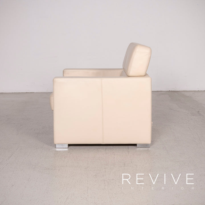Brühl & Sippold designer leather armchair beige genuine leather #8457