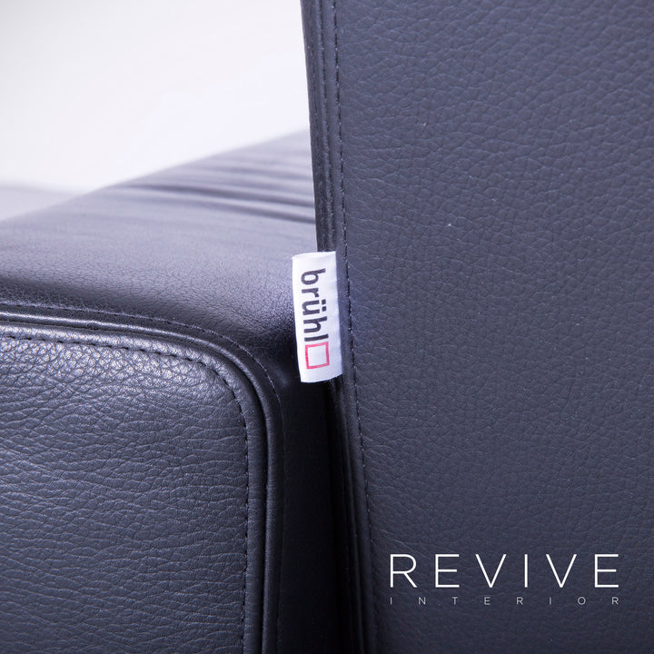 Brühl Designer Leder Sessel Schwarz Einsitzer Echtleder Funktion #5006