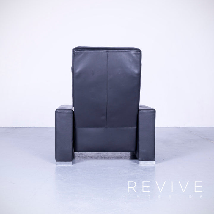 Brühl Designer Leder Sessel Schwarz Einsitzer Echtleder Funktion #5006