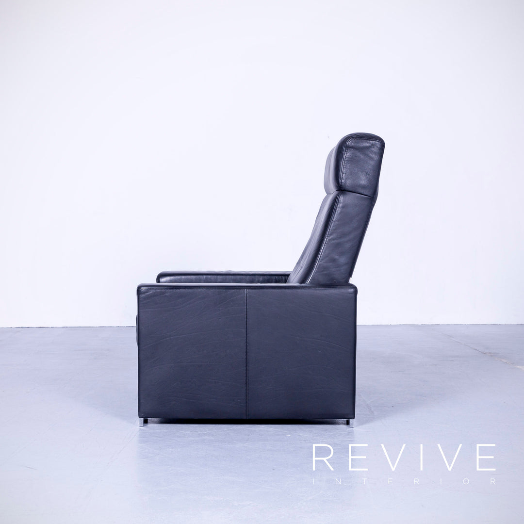 Brühl Designer Leder Sessel Schwarz Einsitzer Echtleder Funktion #5006