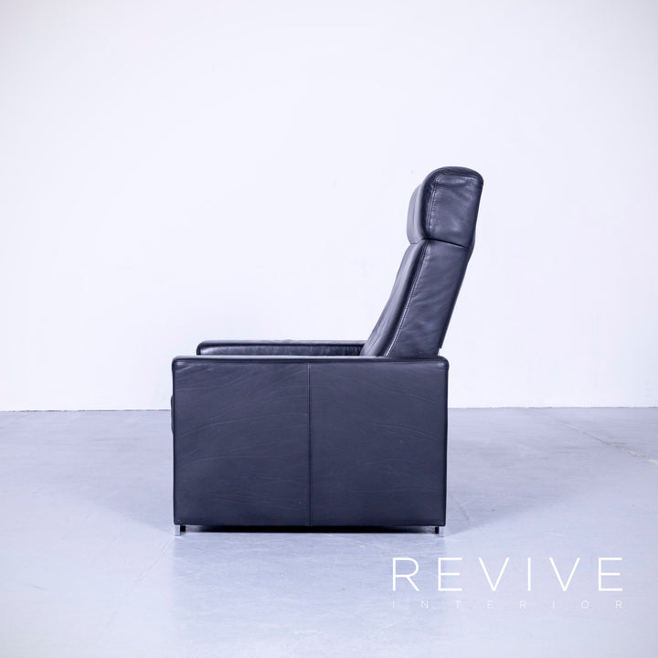 Brühl Designer Leder Sessel Schwarz Einsitzer Echtleder Funktion #5006