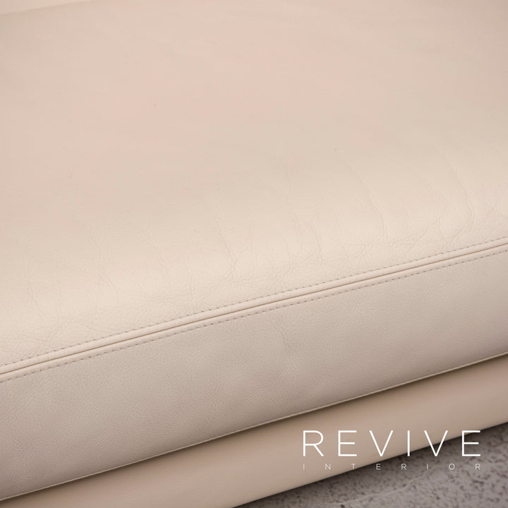 Brühl Designer Leder Sofa Beige Dreisitzer Echtleder Couch #8265