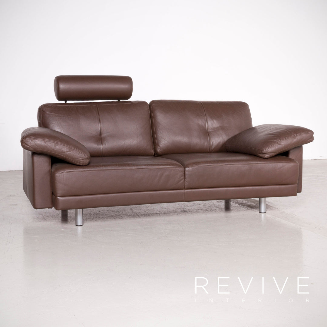 Brühl Designer Leder Ecksofa Garnitur Braun Echtleder Sofa Couch #7583