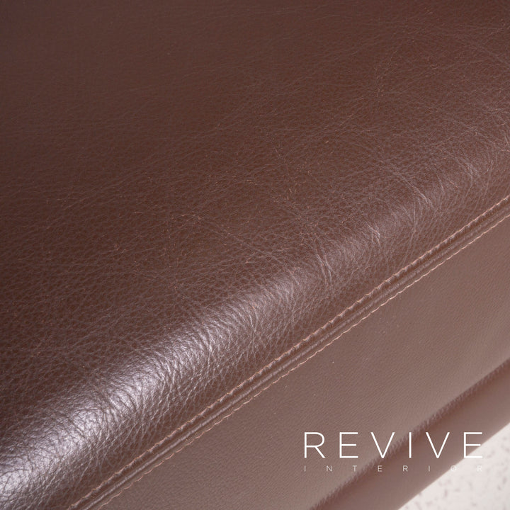 Brühl Designer Leder Sofa Braun Echtleder Zweisitzer Couch #7419