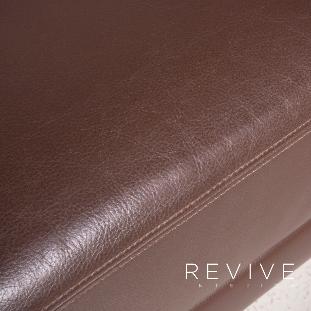 Brühl Designer Leder Ecksofa Garnitur Braun Echtleder Sofa Couch #7583