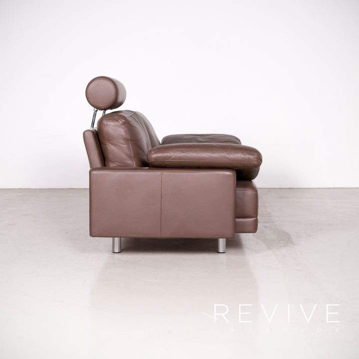 Brühl Designer Leder Sofa Braun Echtleder Zweisitzer Couch #7419