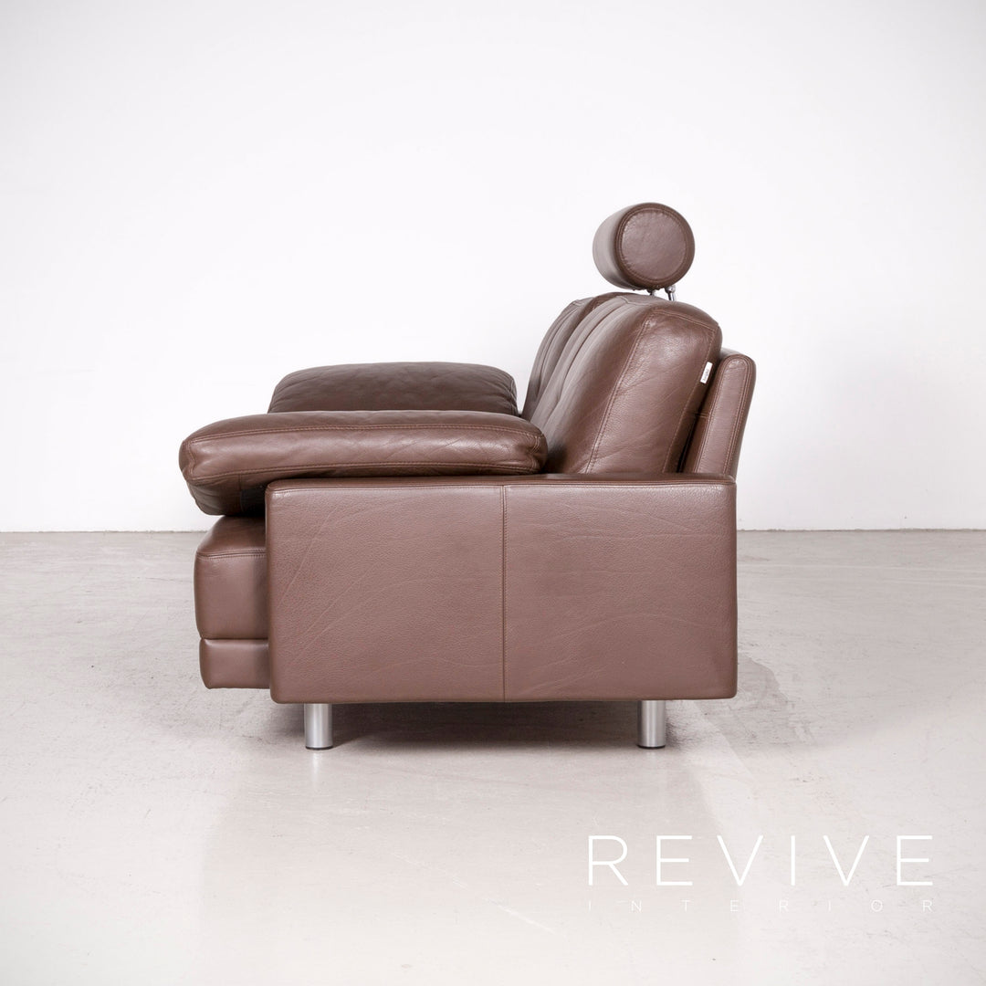 Brühl Designer Leder Sofa Braun Echtleder Zweisitzer Couch #7419