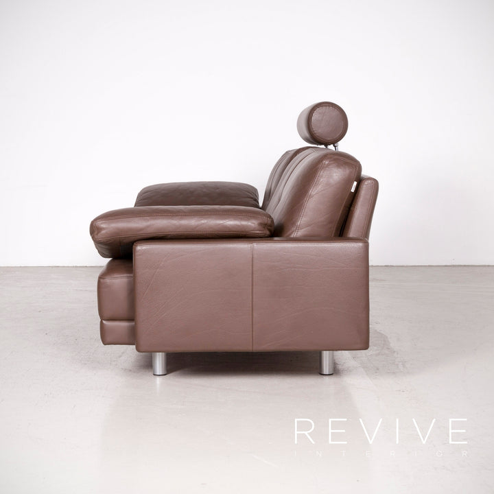 Brühl Designer Leder Sofa Braun Echtleder Zweisitzer Couch #7419