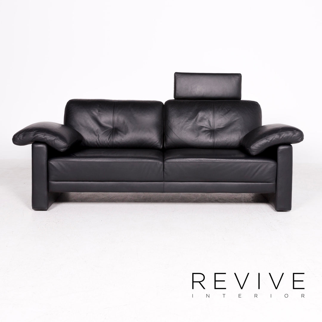 Brühl Leder Sofa Schwarz Echtleder Dreisitzer Couch #8447