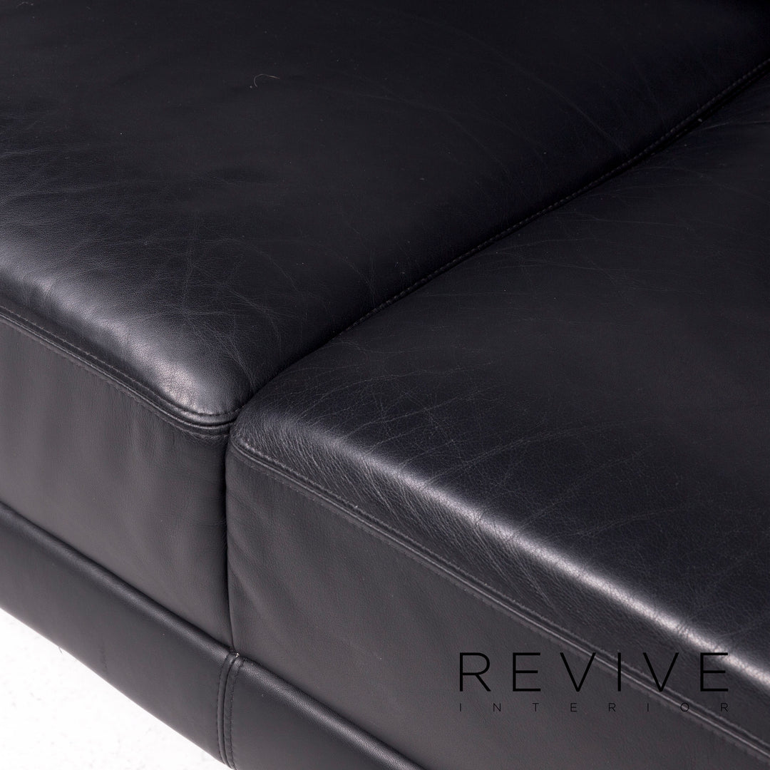 Brühl Designer Leder Sofa Hocker Garnitur Echtleder Dreisitzer Zweisitzer Couch #8660