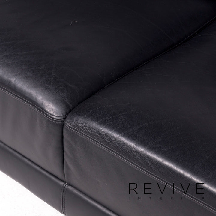 Brühl Designer Leder Sofa Hocker Garnitur Echtleder Dreisitzer Zweisitzer Couch #8660