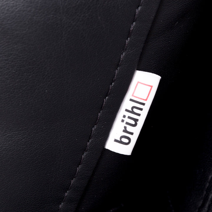 Brühl Leder Sofa Schwarz Echtleder Dreisitzer Couch #8447