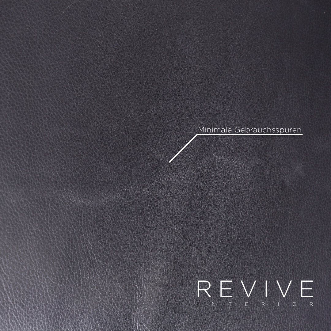 Brühl Designer Leder Sofa Hocker Garnitur Echtleder Zweisitzer Couch #7616