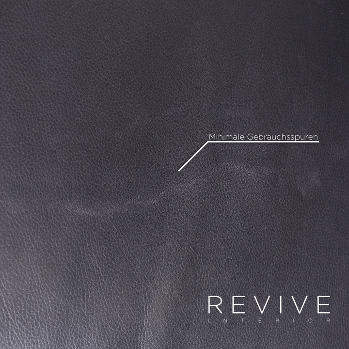 Brühl Designer Leder Sofa Hocker Garnitur Echtleder Zweisitzer Couch #7616