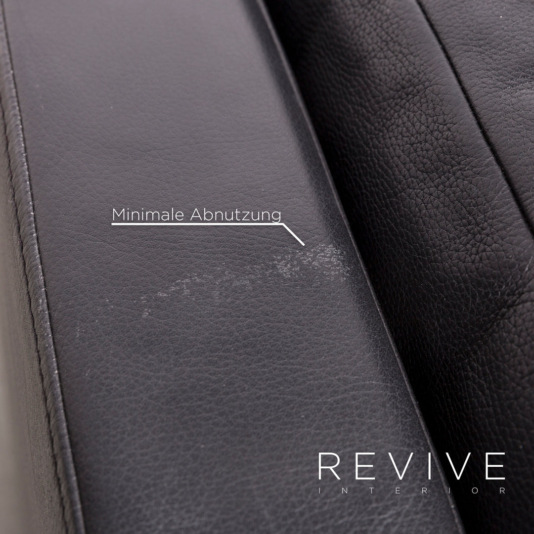 Brühl Designer Leder Sofa Hocker Garnitur Echtleder Zweisitzer Couch #7616