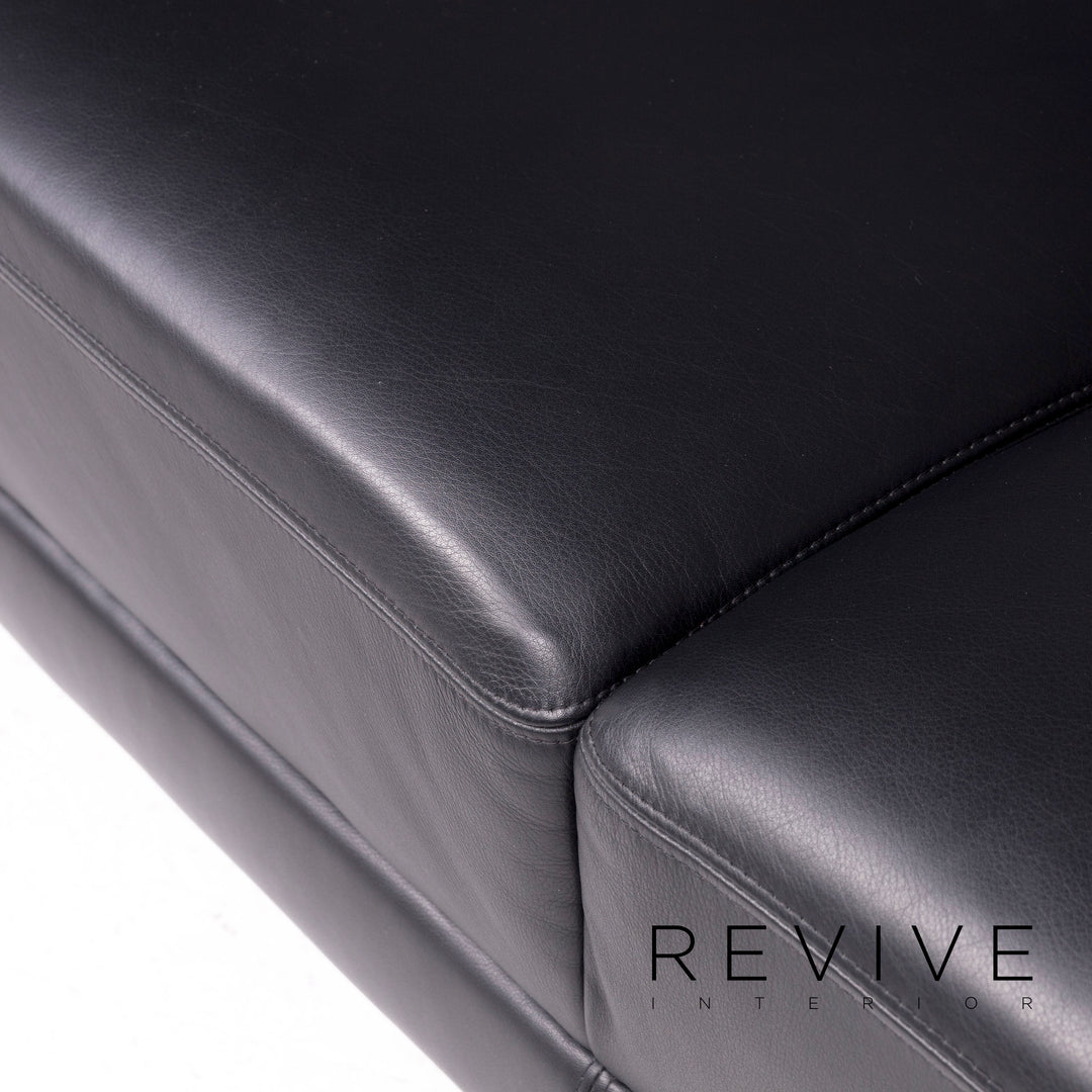 Brühl Designer Leder Sofa Hocker Garnitur Echtleder Dreisitzer Zweisitzer Couch #8660