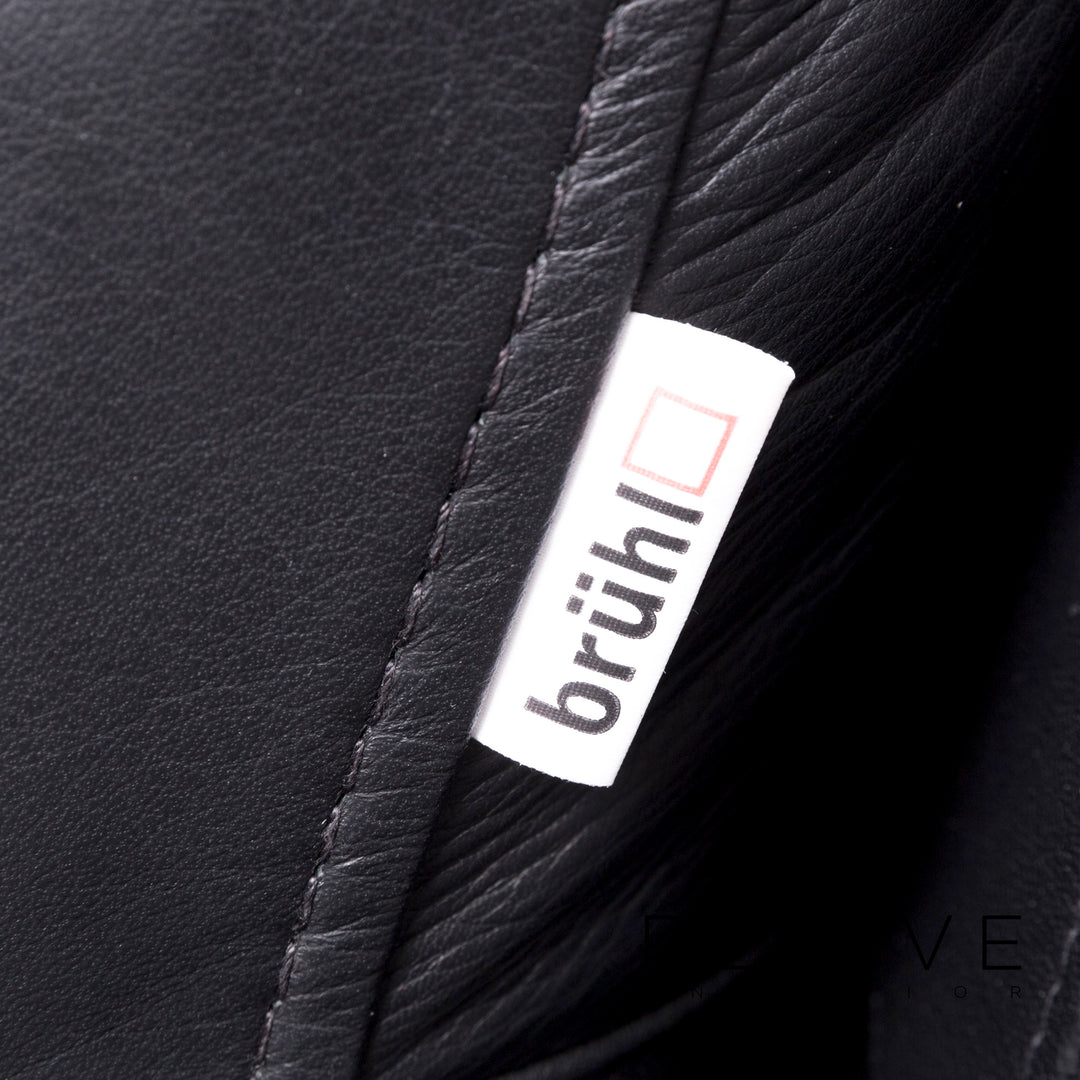 Brühl Designer Leder Sofa Hocker Garnitur Echtleder Dreisitzer Zweisitzer Couch #8660