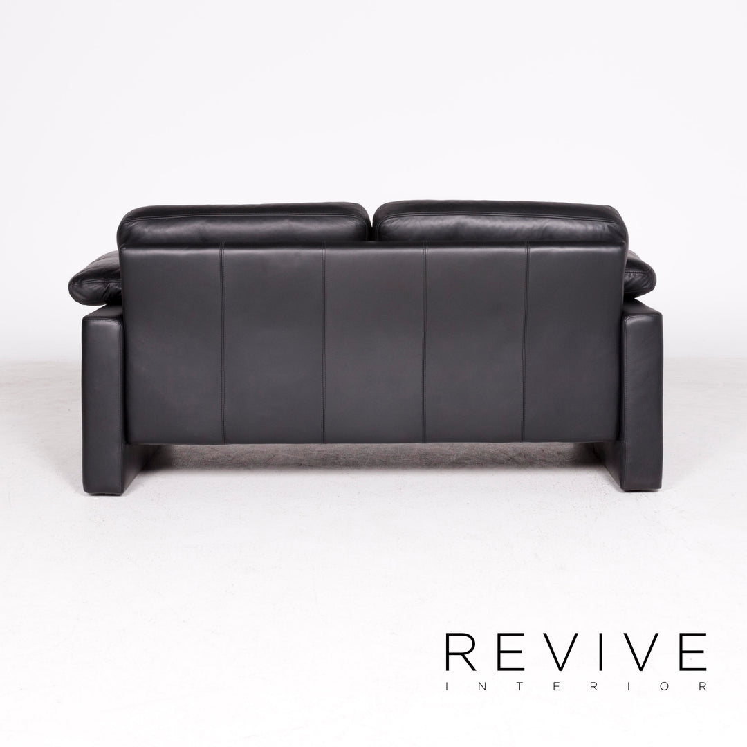 Brühl & Sippold leather sofa black genuine leather two-seater couch #8449