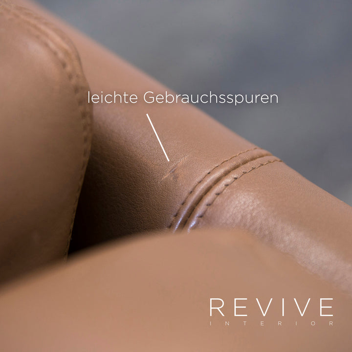 Brühl Designer Sessel Leder Braun Einsitzer Couch Modern Echtleder #5528