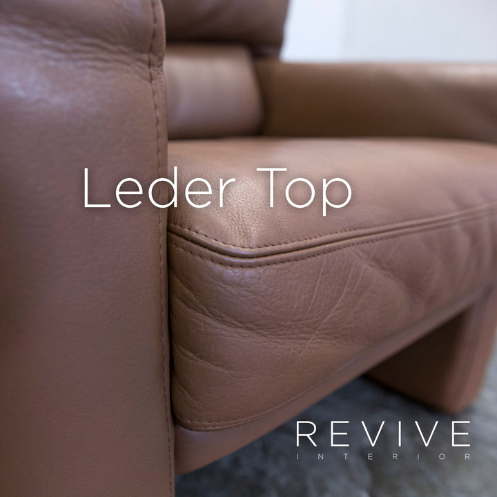 Brühl Designer Sessel Leder Braun Einsitzer Couch Modern Echtleder #5528