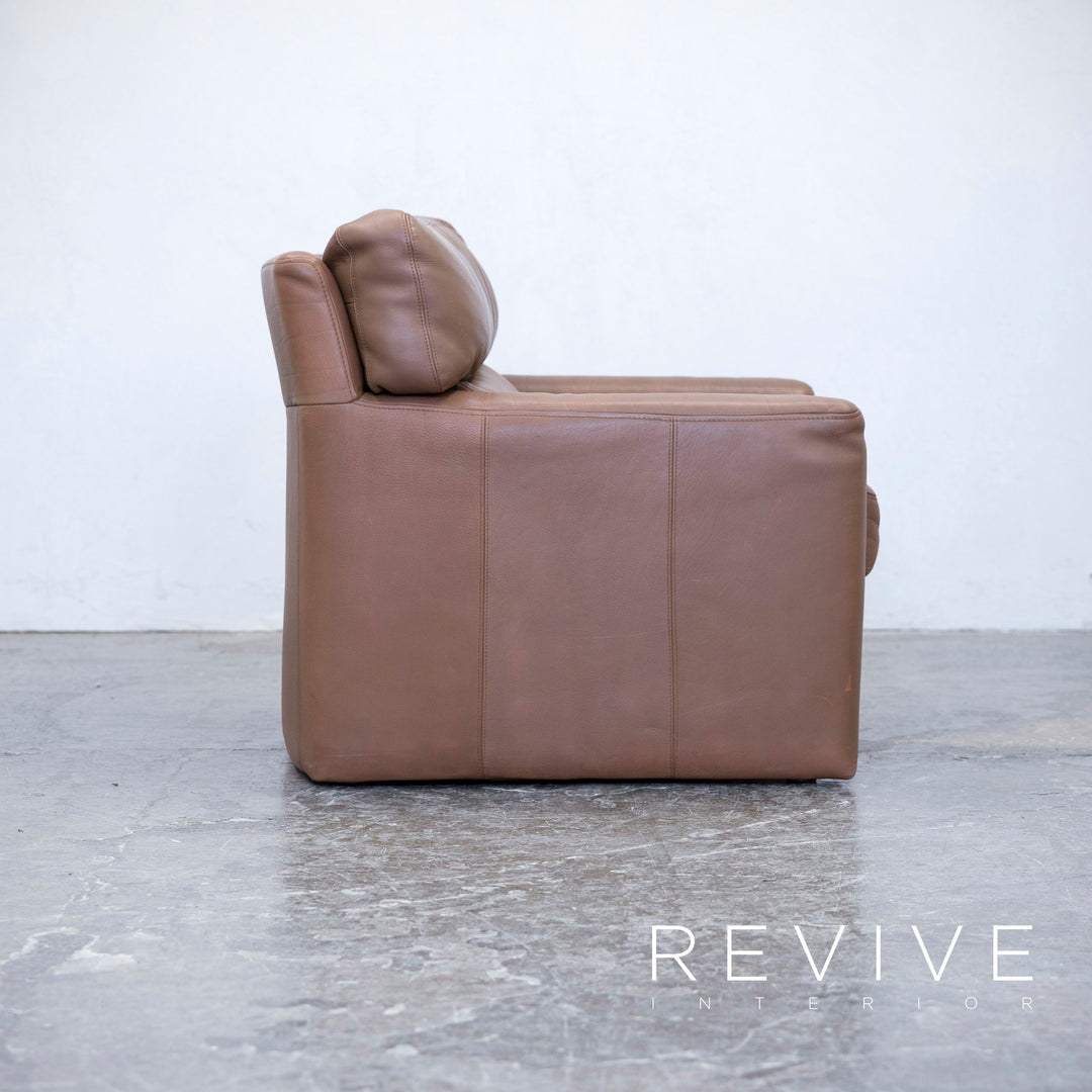 Brühl Designer Sessel Leder Braun Einsitzer Couch Modern Echtleder #5528