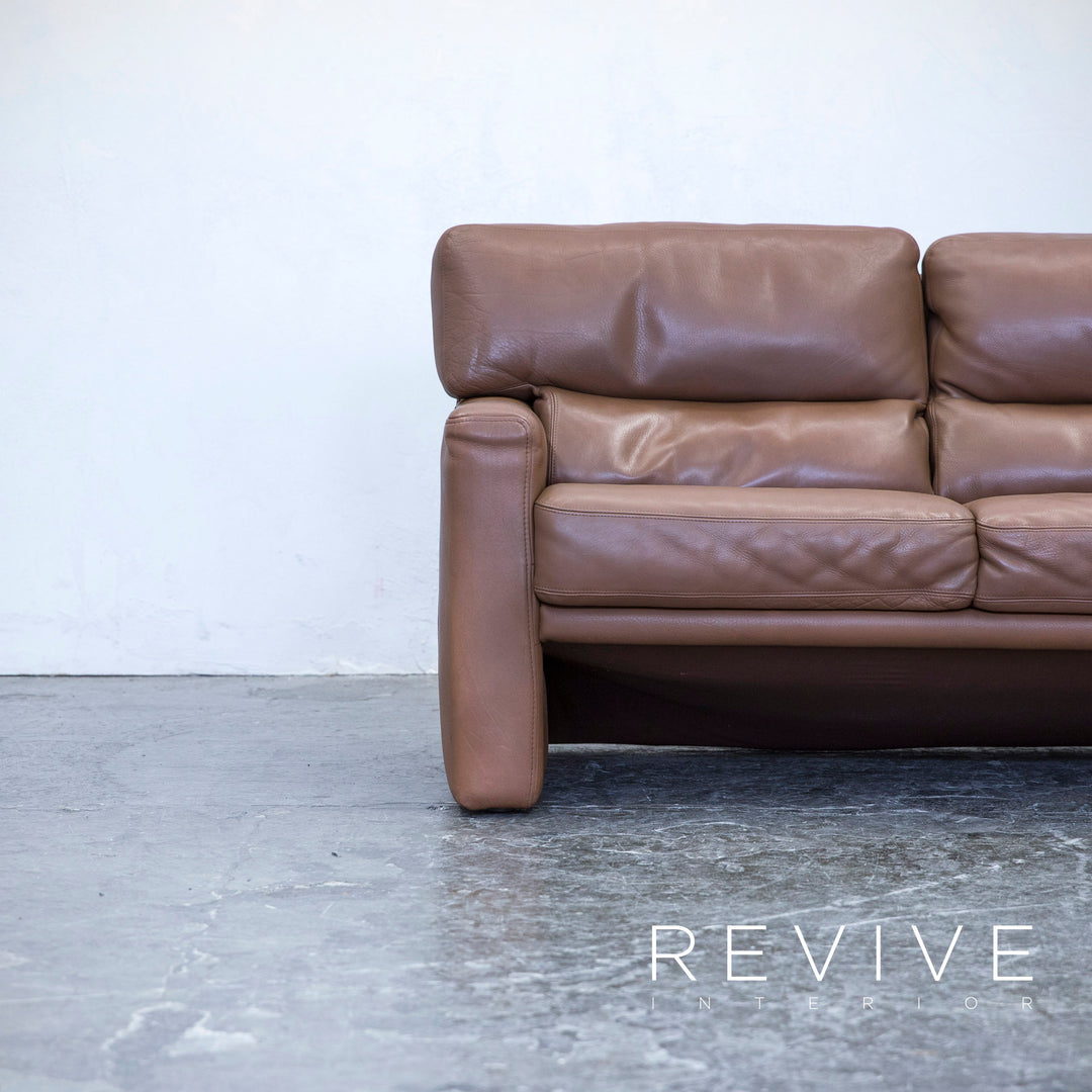 Brühl Designer Sofa Leder Braun Zweisitzer Couch Modern Echtleder #5529