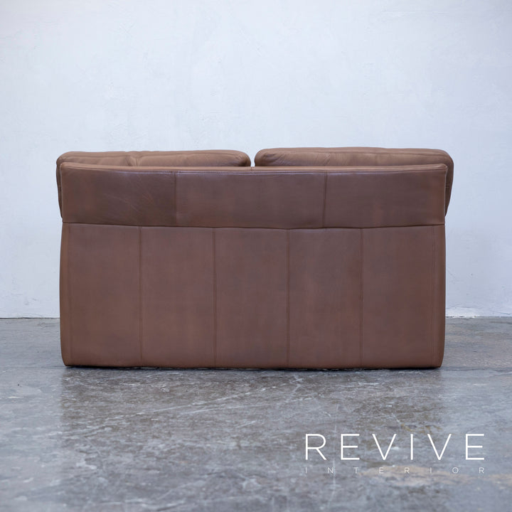 Brühl Designer Sofa Leder Braun Zweisitzer Couch Modern Echtleder #5529