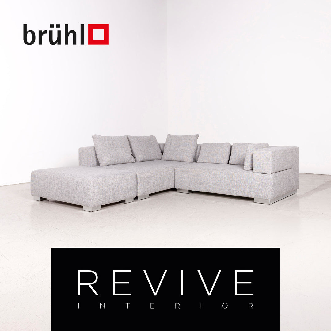 Brühl Designer Stoff Ecksofa Grau Sofa Couch #7982