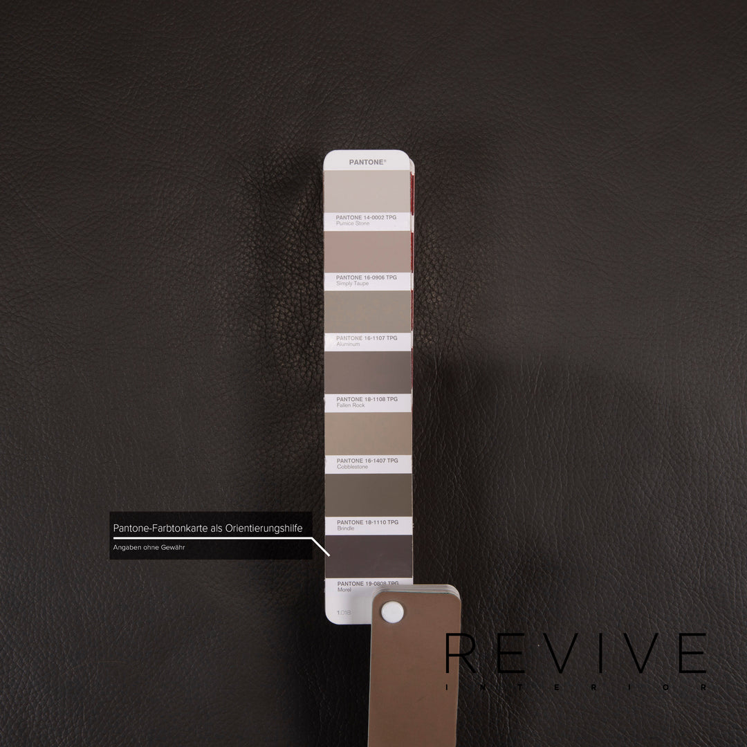 Brühl & Sippold Canapé d'angle en cuir gris anthracite Canapé fonction relax #15079