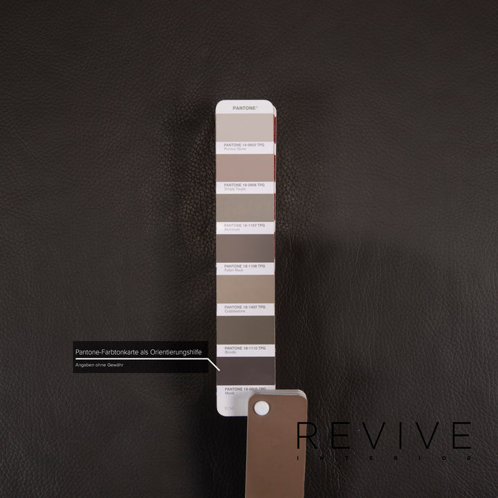 Brühl & Sippold Canapé d'angle en cuir gris anthracite Canapé fonction relax #15079