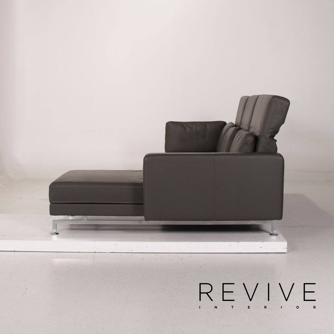 Brühl & Sippold Canapé d'angle en cuir gris anthracite Canapé fonction relax #15079