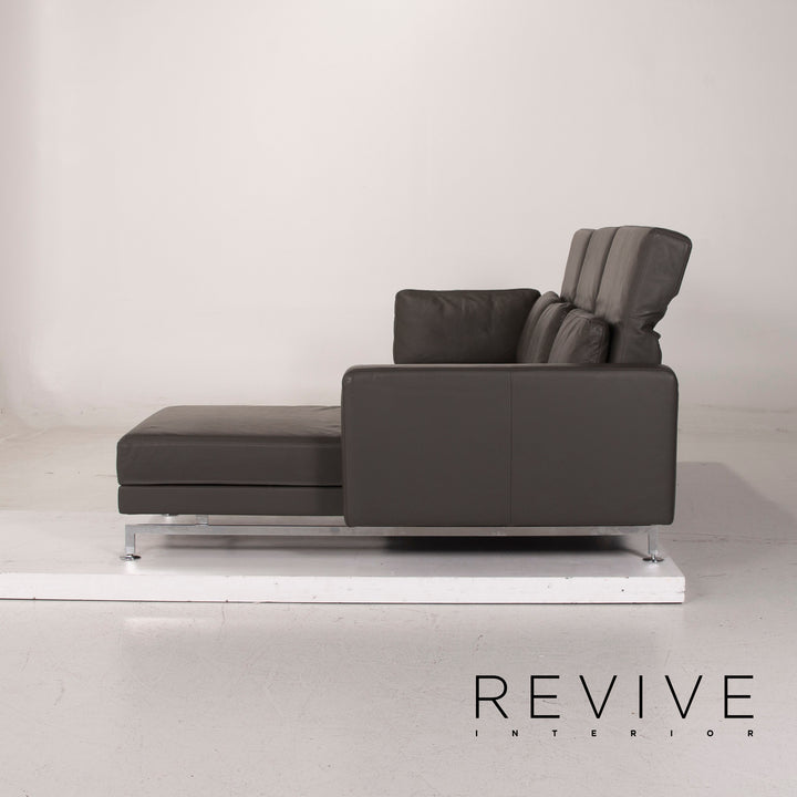 Brühl & Sippold Canapé d'angle en cuir gris anthracite Canapé fonction relax #15079