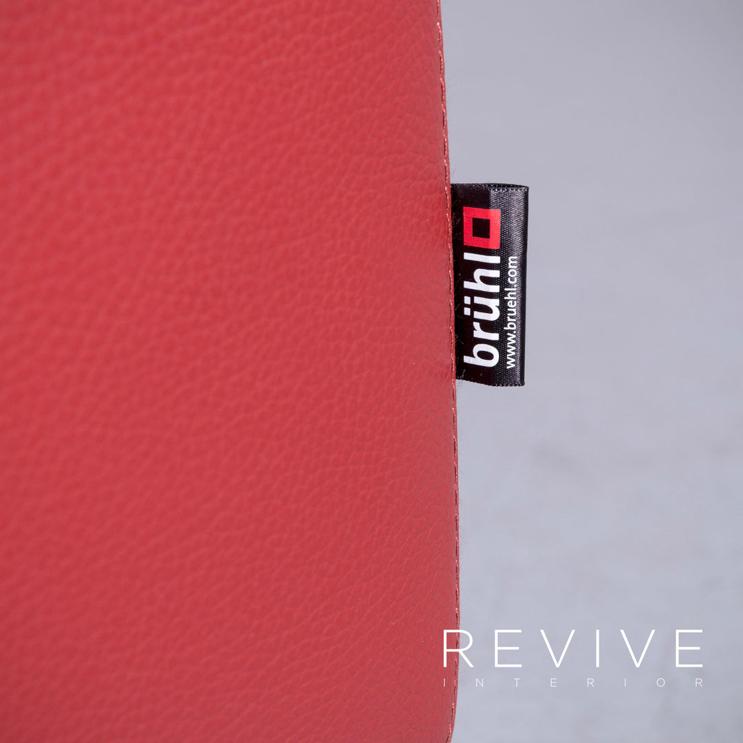 Brühl Fields Designer Leder Sofa Rot Echtleder Ecksofa Couch #6570