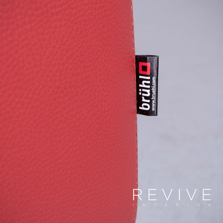 Brühl Fields Designer Leder Sofa Rot Echtleder Ecksofa Couch #6570