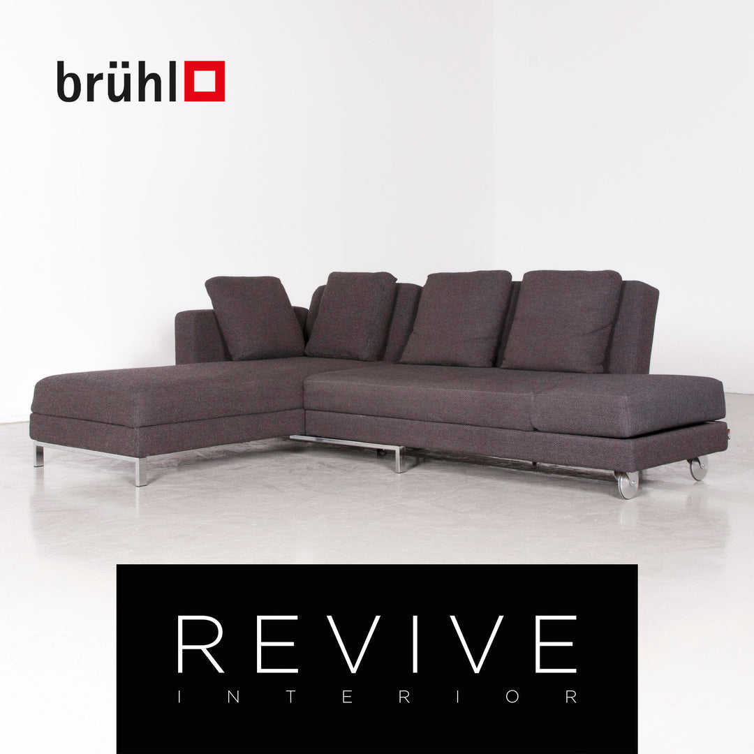 Brühl Four Two Designer Stoff Ecksofa Grau Sofa Couch #7201