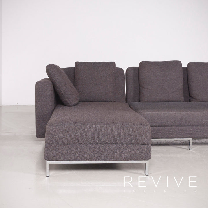 Brühl Four Two Designer Stoff Ecksofa Grau Sofa Couch #7201